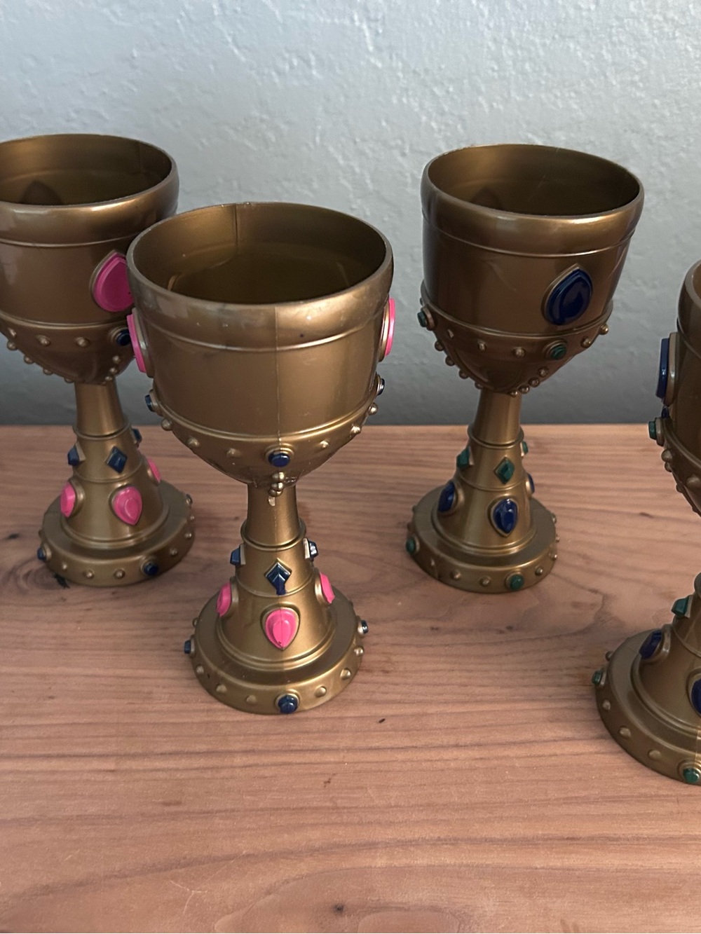 Gold Jeweled Plastic Cups Goblets